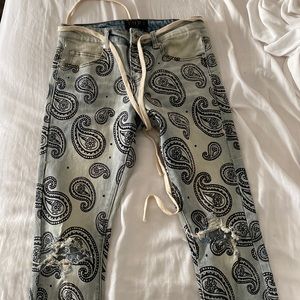 Brand new jeans paisley print